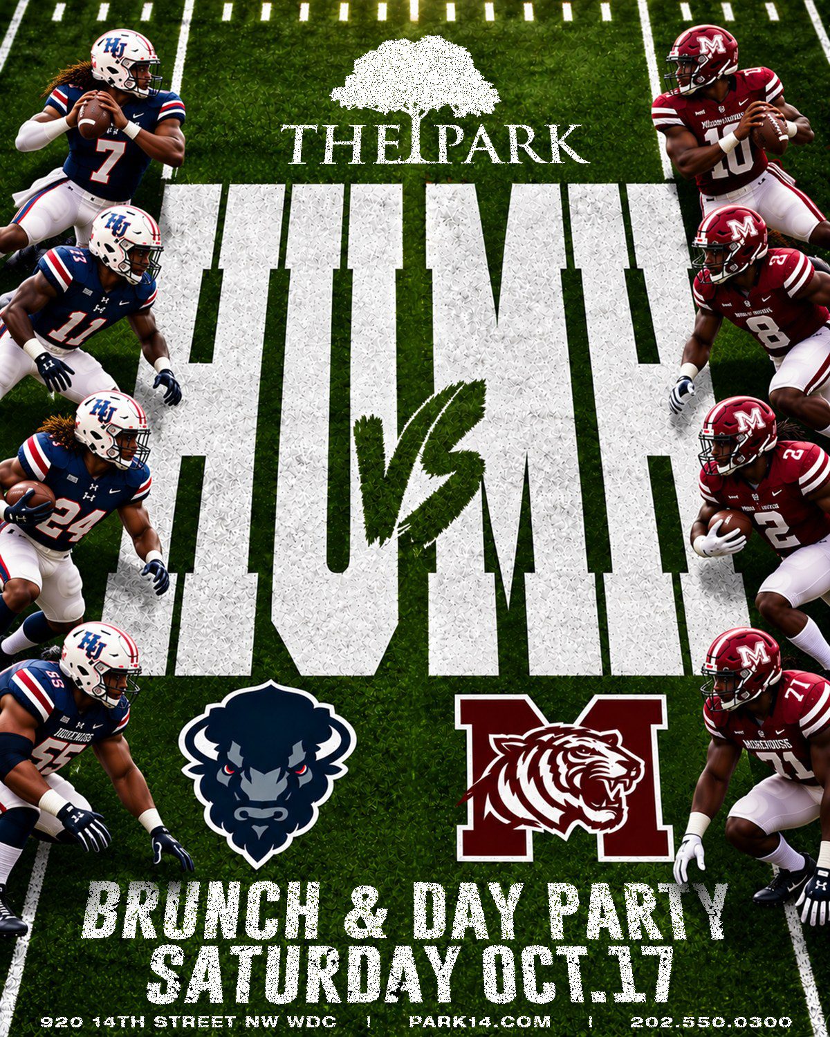 Howard vs. Morehouse Day Party — brunch and day party, Saturday October 17 at The Park at 14th